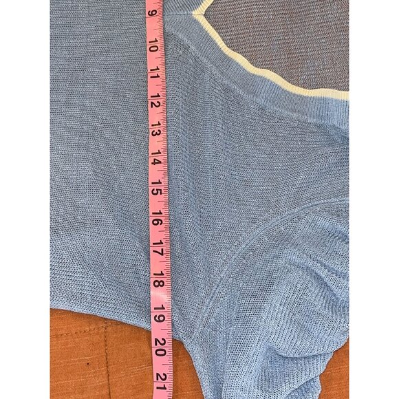 VERONICA BEARD Saville V- Neck Sheer linen Sweater Women Size M Medium - Picture 11 of 13